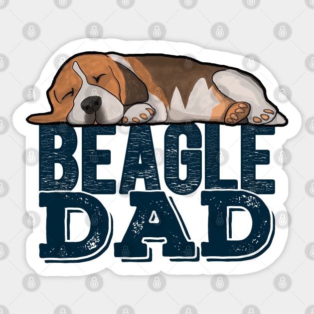 Beagle Dad Sticker by Kudostees